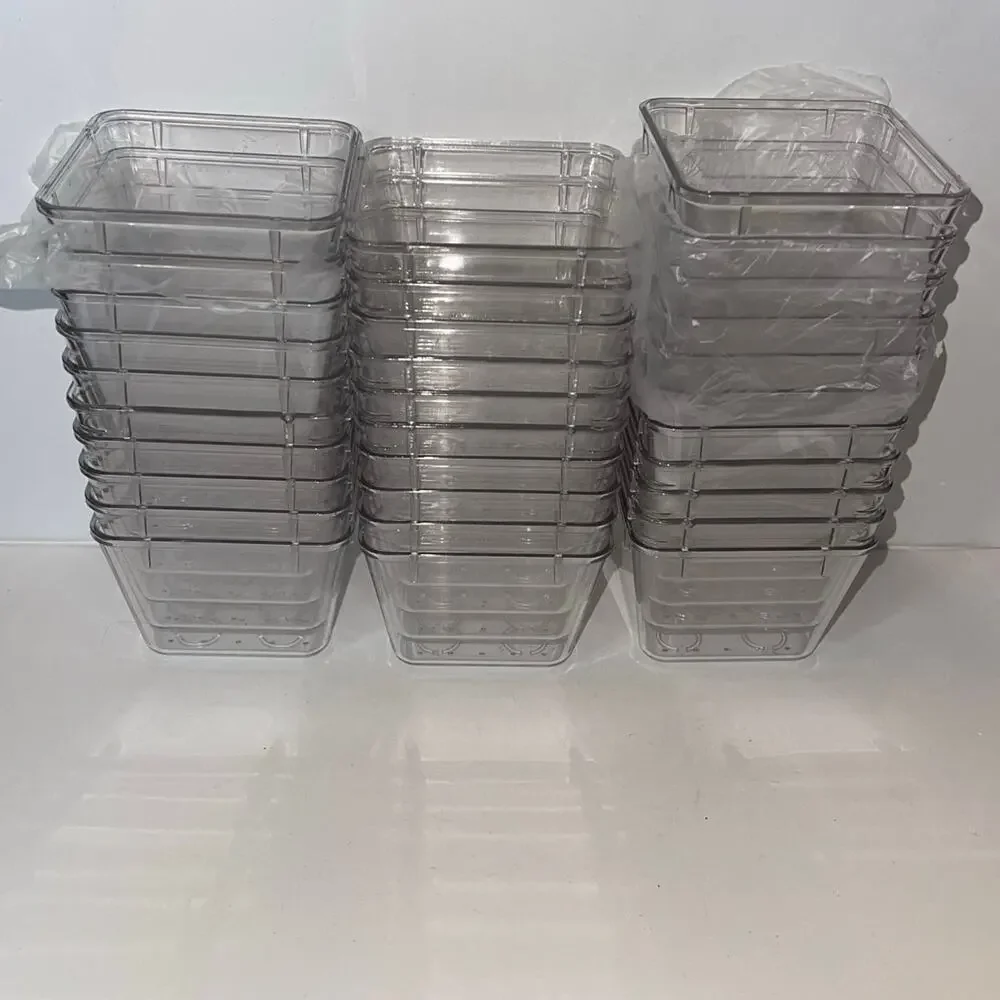 Clear Plastic Storage Organizer Bins – Lot of 30